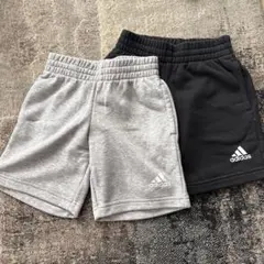 adidas 半ズボン 110サイズ グレー ブラック 2色セット