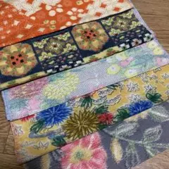 お買得品③★着物 正絹　紬　お袖ハギレ　色々５枚★