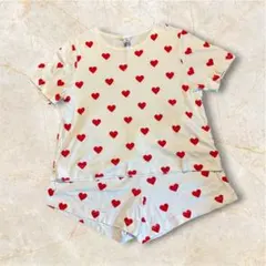 PETIT BATEAU ハート柄 ルームウェア セットアップ　大人　Lのサムネイル
