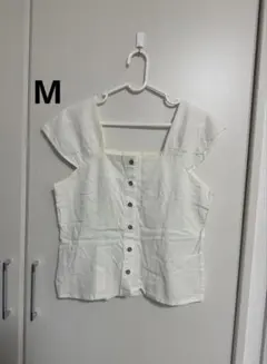 COLZA honeys ホワイト 半袖 タンクトップ ブラウス M