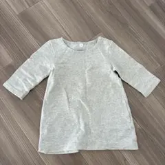 【90cm】無印良品　七分袖 ワンピース （グレー）