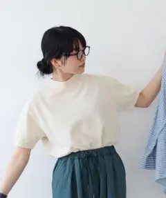 値下げPAR ICI パーリッシィ 製品染め カノコ Tシャツ　アイボリー　白のサムネイル
