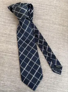 Aquascutum ネクタイ チェック柄 ネイビー