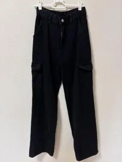 sona ブラック カーゴパンツ カジュアル