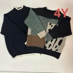 SHEIN 柄ニット 無地ニット 4Y