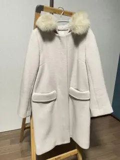 REDYAZEL 7wayコート　ファー付きフード ロングコート 淡いベージュ