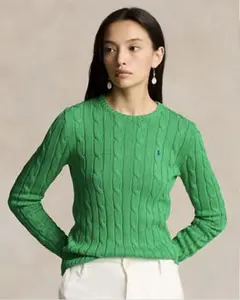 未使用 ラルフローレン レディース ケーブルニット ピマコットン グリーン XS