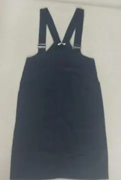 ネイビー サスペンダー付き タイトスカート　ジャンパースカート　紺　コットン　綿