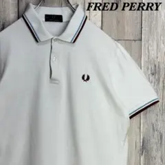 FRED PERRY ロゴ刺繍 半袖ポロシャツ Lサイズ ボーダー - メルカリ