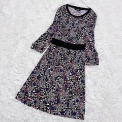 【洗える✨】ソニアリキエル 幾何学ペイズリー ワンピース 38 M