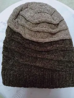 男女兼用✨ニット帽 裏起毛 ブラウン ゆったり 防寒 秋冬 通勤 通学