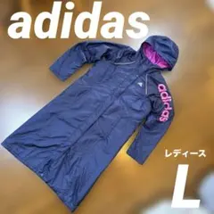 美品　adidas アディダス　ベンチコート　レディース　Lサイズ ピンク　防寒