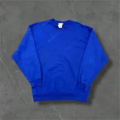 90s XL USA スウェット ブルー コットン 裏起毛　無地