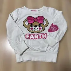 120cm EARTHMAGIC ホワイト 長袖 トレーナー