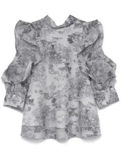 SNIDEL オーガンジーシースルーハーフスリーブブラウス トワルドジュイ