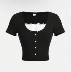 Girlism レイヤード風トップス ブラックのサムネイル