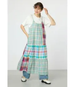 ☆新品未使用☆ロデオクラウンズ クレイジーチェックキャミワンピース ピンク系