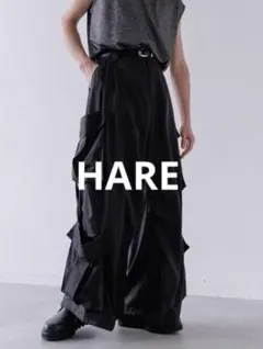 新品タグ付 HARE ダブルポケットカーゴパンツ ブラック　サイズSのサムネイル