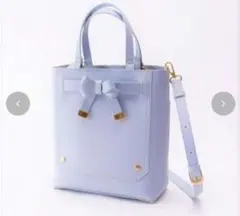 サックス スクエアリボンバッグ リボン 青木美沙子 しまむら ライトブルー