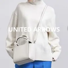 UNITED ARROWS カシミヤ ウール ハイネック ニット ホワイト