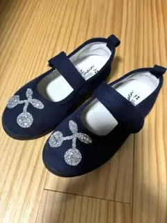 Petitmain ネイビー バレエシューズ 17cm