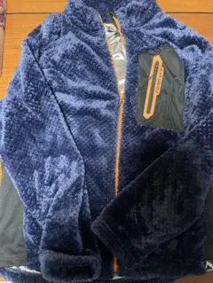 ワークマン ネイビー フリースジャケット オレンジジッパー