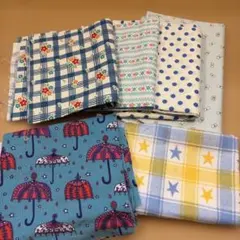 ブルー系　綿生地セット 7種類
