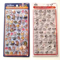 ボンボンドロップシールミニ　ズートピア　101匹わんちゃん