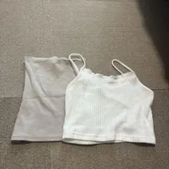 2枚まとめ　SHEIN XSサイズ リブ編みキャミソール 2色セット