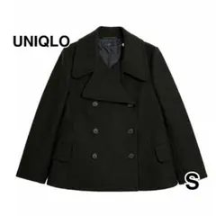 UNIQLO ユニクロ　ウール ダブルブレスト ピーコート ダークグリーン