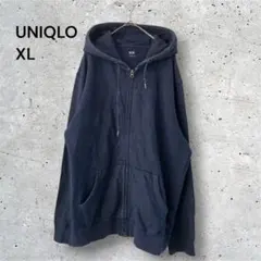 UNIQLO ユニクロ スウェット パーカー ダブルジップ ネイビー XL 綿