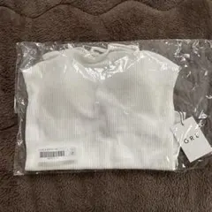 GRL オフホワイト リブ編み カップ付きキャミソール M