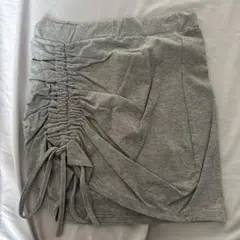 グレー ギャザー入り ミニスカート