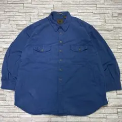 90s セントジョンズベイ シャモアクロス ワークシャツ ネイビーブルー 2XL