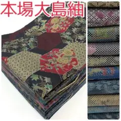 【TAMA屋】全て正絹 全て本場大島紬 たてよこまとめ売り10点TM 2511