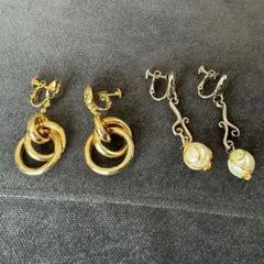 イヤリング　レトロ2点セット