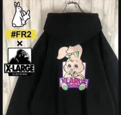 【最高デザイン】FR2 XLARGE コラボ パーカー バックプリント デカロゴ