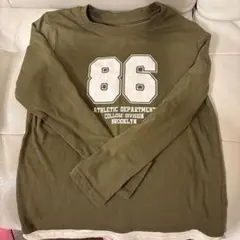 オリーブ色 長袖カットソー 86