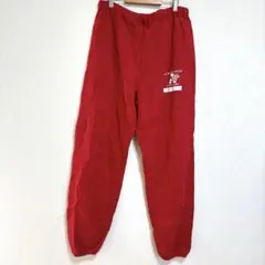 レッド スウェットパンツ　スポーツウェア　ワンポイント 【L】海外古着