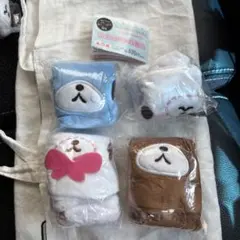 シュガーバニーズふわふわ巾着 しろうさ　くろうさぶちうさ　あおうさ