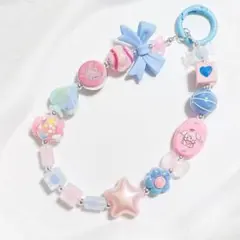 ビーズストラップ/キーホルダー　バッグチャーム ハンドメイドNO.397