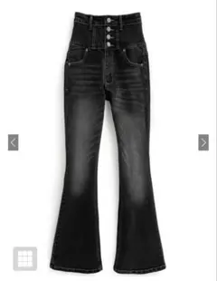 ハイウエストストレッチフレアデニムパンツ ［cu531］GRL