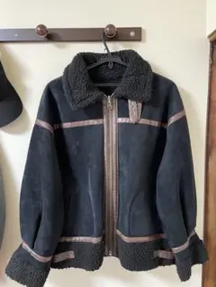 ブラック スエード ムートンコート