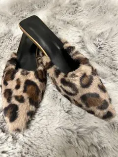 ♡ラスト２点♡新作♡レオパードファーミュールパンプス♡23cm