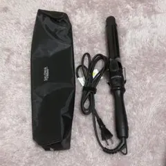 SALONIA カールヘアアイロン 32mm ブラック 専用耐熱ポーチ付き