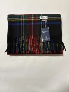 JOHNSTONS OF ELGIN 大判カシミヤストール ブラック柄マフラー