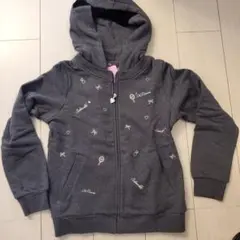 mizuno piano ジュニアM　刺繍入りグレーパーカー