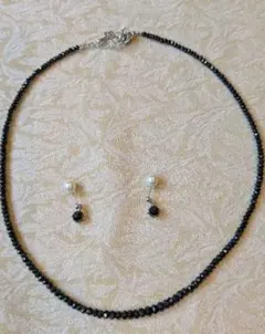 オニキスネックレスとピアスの2点セット