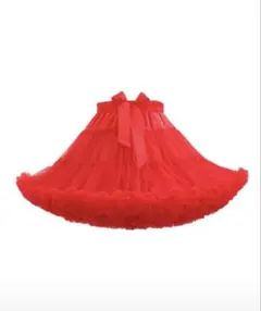 赤 フリル付き チュールパニエ