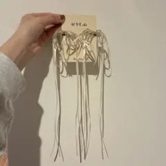 ハンドメイド　リボン付きヘアアクセサリー 2個セット